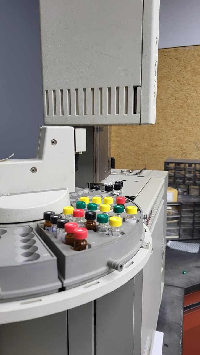 vials in a rotating machine